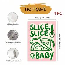 1件 Slice Slice 寶寶披薩帆布壁畫，無框復古手繪食物印花，趣味廚房海報，餐廳咖啡廳室內牆面裝飾，居家裝飾禮物 - 字母G款 - 查看 11