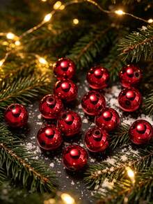 100pcs Christmas Metal Electroplated Round Beads, Red Green Gold Silver Loose Beads, 6/8/10mm Beads, For Christmas Tree Decoration DIY Bracelet Necklace Jewelry Making Craft Materials - 6/8/10mm Christmas Beads - View 20