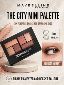 Maybelline New York Moment Mini Eyeshadow Palette (Sunset Moment) 6.1g, High Pigment, No Fallout, Semi-Matte Texture With Subtle Shimmer, Smooth Matte, Essential For Makeup Beginners - Sunset - View 2