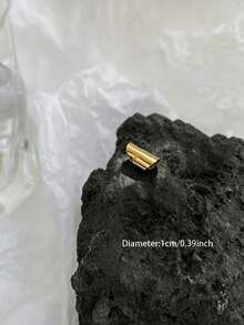 1件裝管狀耳骨夾 無耳洞夾式耳環 極簡疊戴女款飾品 - 金色 - 查看 3