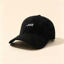 1pc Just Letter Embroidered Baseball Cap Solid Color Adjustable Soft Brim Casual Sun Hat Unisex Dad Hat - Multicolor - View 8