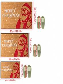 1pc Funny Merry Christmas Pattern Welcome Doormat, Harvest Season Pattern Minimalist Style Short Plush Quick Dry Non-Slip Machine Washable Entry Mat, Suitable For Kitchen, Bathroom, Dining Room, Hallway, Party, Gathering, Holiday, All Seasons, Yard Home, Christmas Theme, Party Supplies - Burnt Orange - View 6