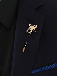 Minimalist Metal Animal Shaped Bar Brooch, Polished Silver & Gold Hollow Design, Multiple Personalized Totem Options. Suit & Coat Decorative Pin, Business Casual Outfit Accessory, Niche Exquisite Men's Lapel Pin, Unique & Stylish Gift - Brooch - View 3