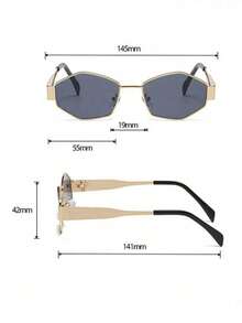 2 Pairs Geometric Y2K Summer Women's Fashion Glasses Set, Retro Metal Frame Ins Style Unisex Glasses, Suitable For Daily Commute, Beach Vacation, Street Style, Personalized Glasses - Multi-colored Rhombus - View 5