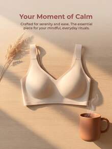 Plus Size Women's Bra, Strong Lifting Effect, Soft Breathable Comfortable Fabric, Casual Comfortable Lingerie - Apricot - View 8