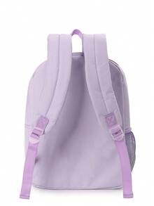 Children's Fashion Backpack 2-Piece Set Unicorn Heart Pattern With Matching Lunch Bag, Thickened Adjustable Shoulder Straps, Zipper Closure Lunch Bag With Zipper And Handle, Reusable , Suitable For Boys And Girls Casual Backpack Combination - Mermaid Purple - View 7