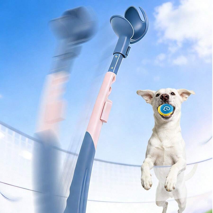 1pc Dog Ball Launcher Outdoor Dog Walking Interactive Training Toy Outdoor Leisure Style Plastic Telescopic Adjustable Pole Design Dog Ball Launcher Pet Teasing Tool - Multicolor - View 1