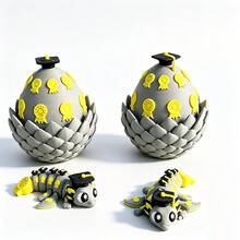 Cute Adorable 3D Printed Dragon Egg Model Set Plastic Toy Ornament Desktop Decoration Sculpture Figurine Holiday Gift - Multicolor - View 2