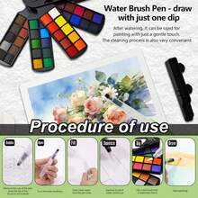 GuangNa 20/30/40 Colors Fan-Shaped Solid Color Watercolor Paint Set, Foldable Portable Watercolor Set With Palette And Watercolor Brushes, High Transparency Easy-To-Mix Paint, Suitable For Outdoor Sketching And Art Painting - Multicolor - View 9