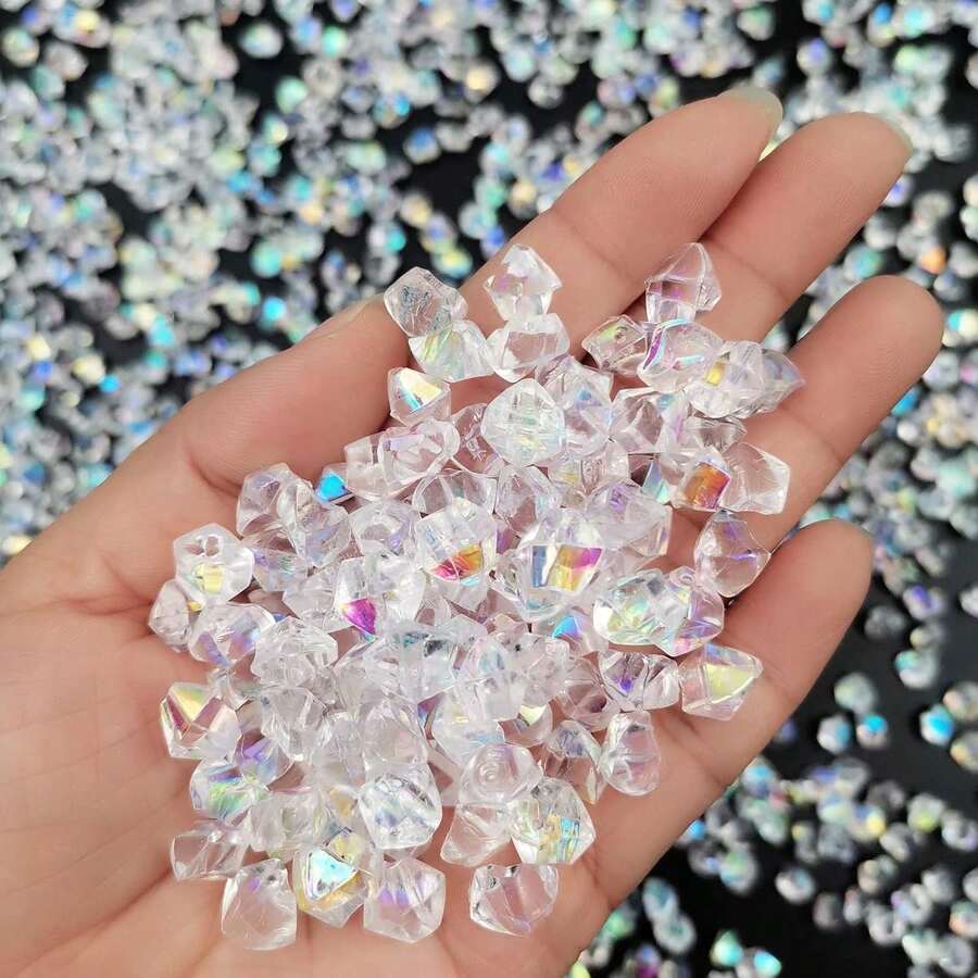 30/640pcs Acrylic Ice Rocks Vase Filler, Faux Ice Cube Gems, Suitable For Christmas, Halloween, Thanksgiving, Wedding Decor Display, Home Decor, Tabletop Accents, Events, Wedding Decor, Table Decor And Aquarium Filler, Can Be Used For Room Decor, Vases And Glass Vases - Crushed Ice Stone - View 1