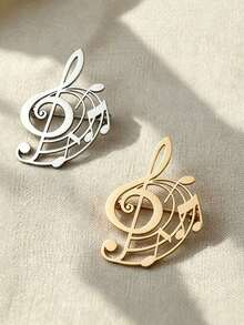 suteyi Men's Stainless Steel 18K Gold Treble Clef Music Symbol Brooch, Elegant Suit Jacket Badge, Exquisite Gift For Music Lovers And Musicians - Multicolor - View 5