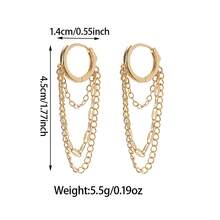 1 Pair Exquisite Stainless Steel Chain Earrings, Suitable For Women And Girls, Fashionable Daily Wear, Perfect Gift For Her - Tassel Earrings - View 3