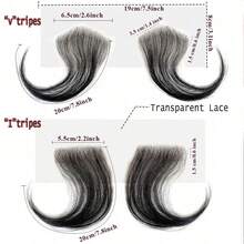 100% Human Hair Baby Hair Edge Invisible Transparent Lace Front Hairpieces For Women Lightweight&Breathable Baby Hair Lace Topper Hand Knotted Lace Natural Hairline Coverage - Multicolor - View 5
