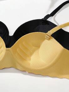 2pcs Solid Color Seamless Strapless Bra, Underwire Padded Convertible Strapless Lingerie - Multicolor - View 5