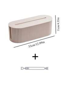 1pc Large Capacity Desktop Cable Management Box, Power Strip Storage Box, Cable Storage, Hide Messy Cables, 2 Colors Available, Durable Plastic, Suitable For Home Office Computer Desk, Cable Organizer, Cable Concealer Box - Multicolor - View 12