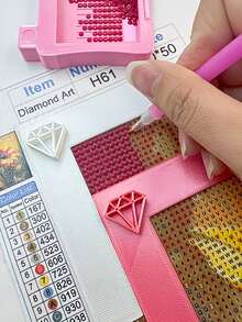 1 Piece Of Diamond Painting Alignment Tool: Right-Angle Ruler - Specially Designed To Assist In Aligning The Diamonds With The Canvas, Making The Diamond Painting Process More Convenient. Diamond Painting Edge Ruler Tool - Square Ruler - View 3