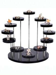 1pc Acrylic Tiered Display Stand, 4/7/12 Slots Transparent Stepwise Figurine, Blind Box, Dessert, Cake Display Rack - Christmas Party Supplies - Transparent - View 16