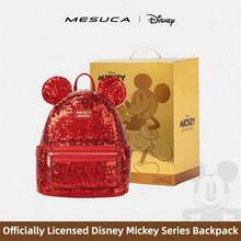 Mesuca Outdoor Lightweight Daily Storage Backpack, Disney Mickey Cartoon Character Style, Black/Red Optional, Sequin Design, Officially Licensed, Large Capacity Compartments, Adjustable Shoulder Straps, Gift Box Packaging, Casual Travel Portable Bag, 1pc - View 12