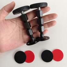2pcs Black Adjustable Bed Frame Anti-Shake Tool, 1.1-4.5 Inch Threaded Bed Head Stopper, Bed Head Anti-Loosening Anti-Shake Fixer, Bed Head Wall Buffer Protection Pad, Anti-Squeak Anti-Shake Fixing Tool, Suitable For Cabinets, Desks, Sofas, Doors - Black - View 6