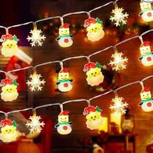 Christmas Light 20 LED Snowman Santa Claus Christmas Tree Hybrid Battery Power Supply (Excluding Battery) Christmas Cartoon Pendant, 2 Flashing Modes, Suitable For Indoor Christmas Tree Decoration, Home, Gatherings - Warm White - View 17