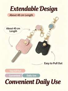 Women's Retractable Keychain, Smart Car Key Fob, Bag Charm; Convenient To Carry, Perfect For Car Keys, An Excellent "Back To School" Gift. - Multicolor - View 3
