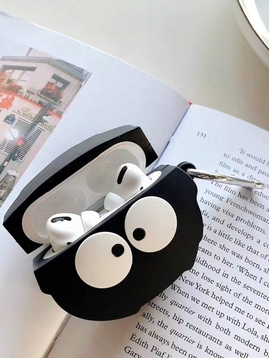 1個小眾煤球造型耳機保護殼,適用 Apple Pro 第2代,Apple 無線藍牙耳機 1/2/3/4 代防摔保護殼,趣味搞怪耳機收納盒(不含耳機) - 黑色 - 查看 1