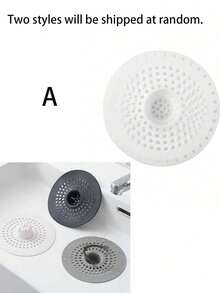 1pc Silicone Drain Filter, Suitable For Shower And Kitchen Sink, Easy To Install, Expandable, White And Gray Available, Round Design With Drainage Holes, Perfect For Bathroom Or Kitchen Use, Perforated Design, Easy Install Filter, Shower Drain Hair Catcher - Multicolor - View 19