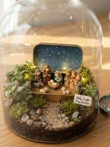 1 Set/1 Piece Christmas Nativity Scene Set In Metal Box, Christmas Nativity Scene Set, Jesus Statue, Suitable For Holy Family, Statue Metal Box Set, Handmade Small Nativity Scene Set, Holiday Decoration, Gift - Multicolor - View 6