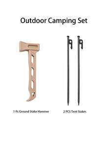 1 Set Heavy Duty Steel Tent Stakes & Hammer Kit, Multi-Function Camping Stake Puller Hammer, Suitable For Outdoor Tents, Tarps, Awnings And Beach Camping - Multicolor - View 13