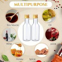 10pcs 25ml Mini Liquor Bottle Set, Mini Empty Plastic Liquor Bottles With Lids, Sealed Wine Bottles, Bar Party Supplies, Suitable For Thanksgiving, Halloween And Christmas, Durable, Can Be Used To Store Juice, Sauce, Coffee, Etc. - 25ml/0.85oz - View 6