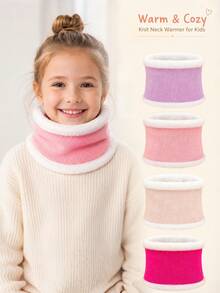 1PC Children's Solid Color Basic Plush Neck Warmer, Soft And Skin-Friendly, Comfortable Neck Protection And Warmth, Suitable For Boys And Girls For Autumn/Winter Daily Warmth Scarf, Can Be Used As A Gift - Multicolor - View 1