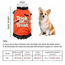 Halloween Pet Costume, Funny Pumpkin Bat Ghost Print Lace Trim Pet Vest, Holiday Party Outfit, Suitable For Small Dogs, Cats, Teddy, Bichon - Multicolor - View 13