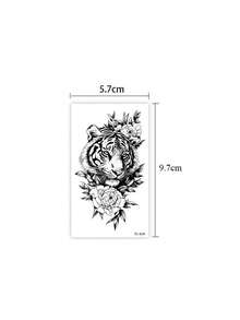 30pcs Black Waterproof Tattoo Stickers, Temporary Tattoo Stickers With, Skull, Lion, Tiger Small Patterns, Suitable For Hands And Bodies Men And Women Decor - Black - View 8