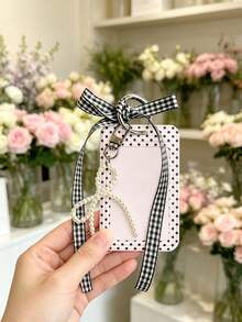 Fashion Polka Dot Print Card Holder Pendant, Bag Charm, Key Chain, Wallet, Business Bank Credit Card Holder For Men And Women , Badge Holder - Multicolor - View 9