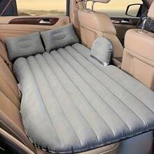 1pc Modern Minimalist Double Outdoor Camping Inflatable Mattress, Car Back Seat Inflatable Mattress, With 2 Inflatable Pillows And Foot Mat, Multi-Functional Portable Foldable PVC Inflatable Mattress, Non-Electric, Suitable For Outdoor Enthusiasts - Grey - View 7