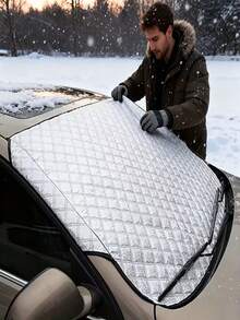 ABS Material Universal Car Snow & Frost Cover, Heat Resistant & Durable, Suitable For Private Cars And Ride-Hailing Vehicles Windshield Sunshade, Dual-Use For Winter & Summer, Suitable For Home And Commercial Use, Outdoor Protection - Multifunctional - View 1