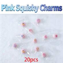 20pcs Cute Soft Squeeze Nose Pendant, Soft Bag Accessory, Transparent Stress Relief Expression Ball, Anxiety Relief Toy, Fingertip Toy, Hand Pressure Relief, Easter Toy, Squeeze Toy, Stress Relief Toy, Anxiety And Relaxation, Party Gift, Gift Bag Filler Prize, Birthday, Soft Squishy Toy - Multicolor - View 8