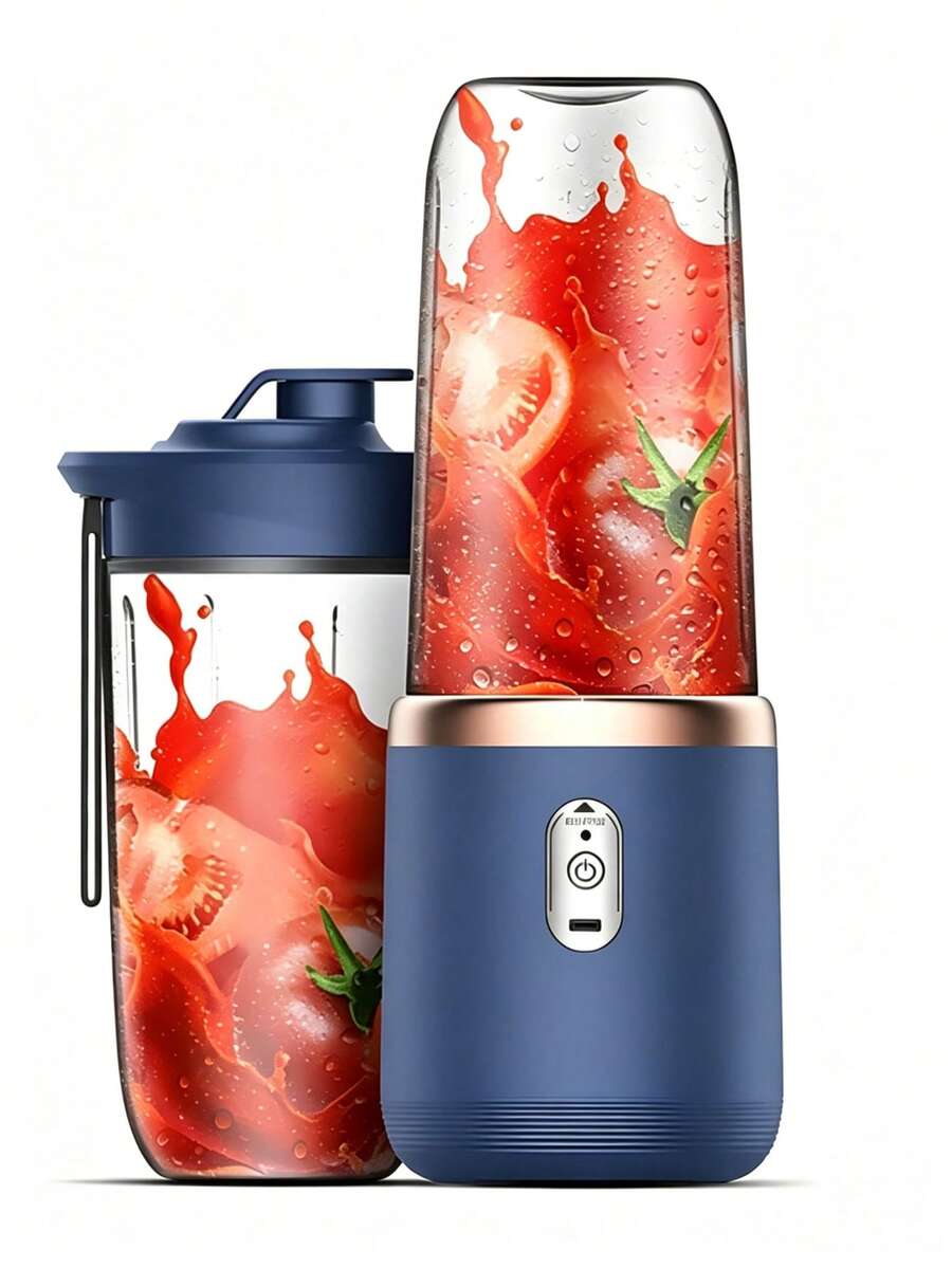 Gelas Juicer Portabel Nirkabel Kapasitas 400ml, Desain Tutup Ganda, Pisau Baja Tahan Karat 21000RPM, Sensor Keamanan Mati Otomatis, Mulai Sekali Sentuh, Material Berkualitas, Pengisian Daya USB, Cocok untuk Gym, Kantor, Aktivitas Luar Ruangan, dan Minuman Jus Segar Sehari-hari