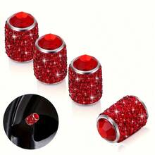 2pcs Car Rhinestone Tire Valve Stem Caps, Shiny Crystal Tire Valve Caps, Sparkling Gemstone Universal Car Tire Valve Caps Suitable For Cars, SUVs, Motorcycles, Bicycles, Trucks - Multicolor - View 4
