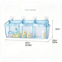 1pc Baby Bath Toy Storage Hanging Bag, Large Capacity Wall-Mounted Storage Organizer For Bathroom Supplies - Multicolor - View 2