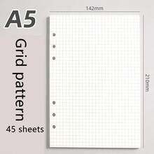A5 6-Ring Transparent PVC Loose Leaf Notebook, Replaceable Loose Leaf Diary, Includes Lined/Grid/Blank Refill Paper And Loose Leaf Pockets, DIY Planner Storage Notebook, School Office Stationery - A5 - View 12