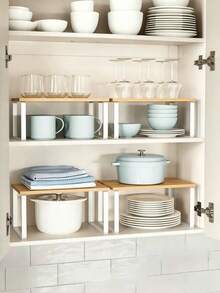 1pc Kitchen Spice Rack, Kitchen Organizer, Stackable Design Space-Saving, Freestanding Seasoning Bottle Storage Rack, Space-Saving Countertop & Drawer Storage Cabinet, Stackable Spice Rack For Countertop Cabinet Shelf, Kitchen Storage Essential, Party Supplies, Home Kitchen Decor, Christmas Decor, Halloween Decor, Back To School Decor, Suitable For Cabinet And Countertop, Can Store Tableware - Multicolor - View 1