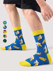 1/5/10 Pairs Men's Mid-Calf Socks, Funny Avocado Cartoon Unisex Sports Style Long Socks, Crazy Happy Socks - Multicolor - View 21