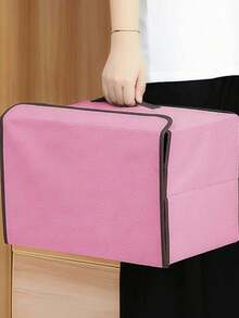 1pc Foldable Storage Box, Large Capacity Organizer Bin, Portable Clothing Storage Box, Suitable For Underwear, Socks And Other Items Dustproof And Moisture-Proof Wardrobe Storage, Closet Organizer, Vanity Storage Box, Dormitory Clothes, Toys, Books, Snacks And Other Miscellaneous Items Storage, Linen Material Foldable Storage Container, Multi-Functional Home Storage Box, Clothing Organizer Storage Box - Pink - View 6