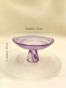 1pc Cloud Mist High Foot Tray, INS Style Gradient Asymmetrical Pattern Cloud Mist Glass High Foot Dessert Plate, Fruit Snack Bowl, Home Afternoon Tea Snack Dish - Multicolor - View 14