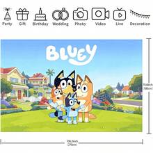 WPETLE Birthday Party Backdrop Cartoon Family House Lawn Scene Photo Background Banner Children Party Decoration - Multicolor - View 12