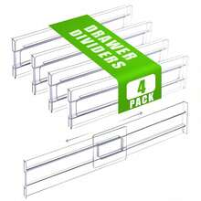 Drawer Dividers Organizers , Adjustable 8Cm High Expandable From 27.5-52Cm Kitchen Drawer Organizer, Clear Plastic Drawer Separators For Clothing, Kitchen Utensils, Office Storage - Clear - View 14
