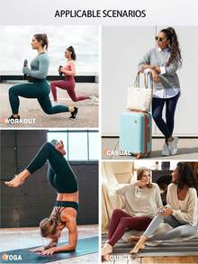 Spring Summer Autumn Women's High Waist Seamless Leggings With Pockets, Tummy Control Butt Lifting Yoga Pants, Solid Color Elastic Compression Leggings For Gym, Pilates, Training, Running, Workout, Cycling, Comfortable Sports Long Pants - Black - View 7
