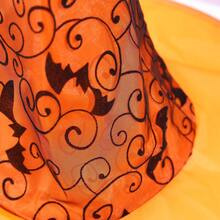 1/2pcs Halloween Pointed Witch Hat, Spider Web & Bat Swirl Print Wide Brim Wizard Hat, One Size Cosplay Party Accessory For Dress Up - Multicolor - View 9