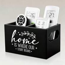 2-Compartment Open Storage Box - White Desktop Organizer, Suitable For Home Office, TV Remote, Office Supplies And Stationery - Wooden And White Drawer-Style Or Desktop Tray Organizer, Space-Saving - Multicolor - View 5